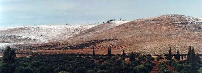 Snow on the hills of Israel